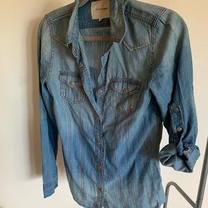 Light jean button up